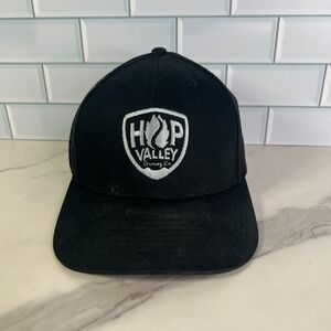 Hop Valley Brewing‎ Co Black Snapback Trucker Hat Adjustable Mesh Oregon Beer